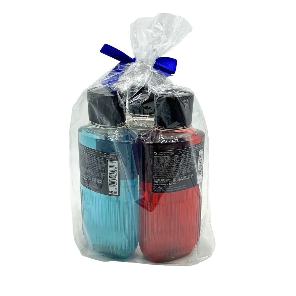 Bath & Body Works Bourbon, Noir & Ocean 3-in-1 Gift Set – 10 oz Each Hair, Face & Body Wash