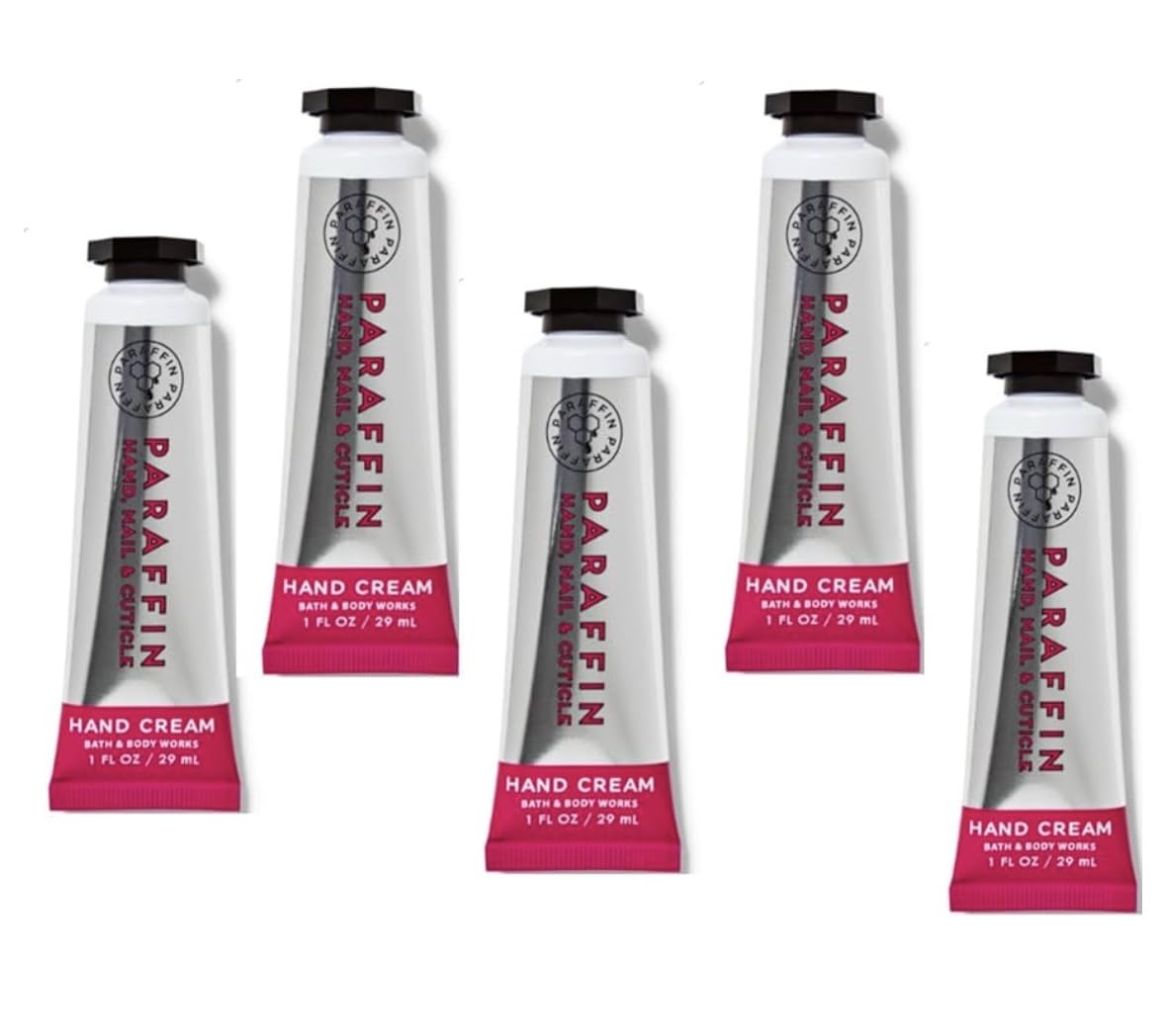 Bath & Body Works Paraffin Hand Cream – 5-Pack, 1 oz Tubes with Avocado Oil, Shea Butter & Vitamin E