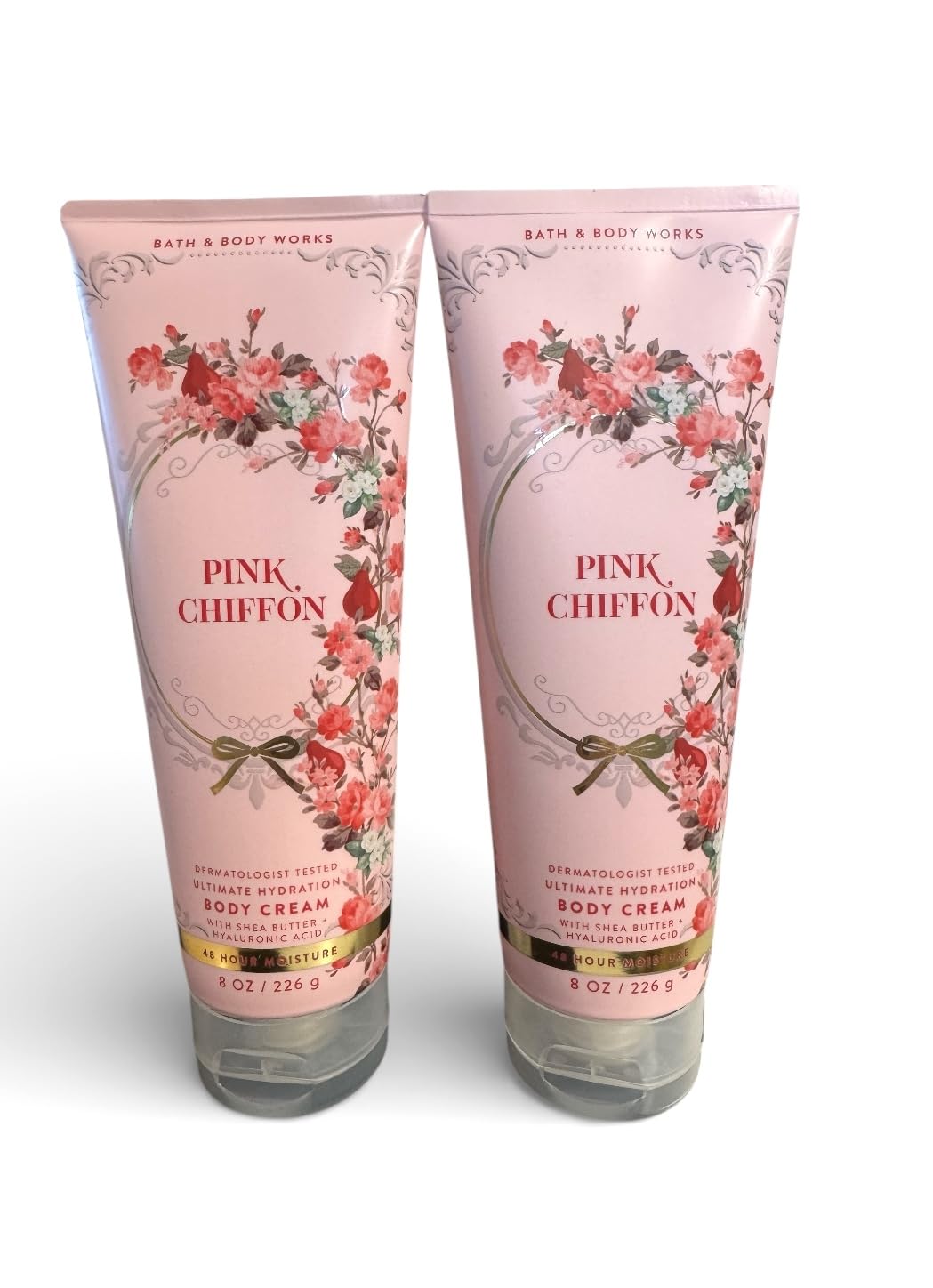 Bath & Body Works Pink Chiffon Gift Set — 2 × 8 oz Body Creams