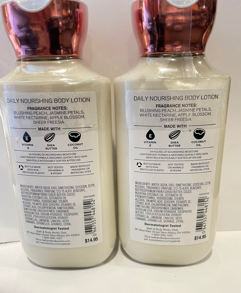 Bath & Body Works Pretty as a Peach Body Lotion & Platinum Lotion Duo – 8 oz bottles, 2-pack