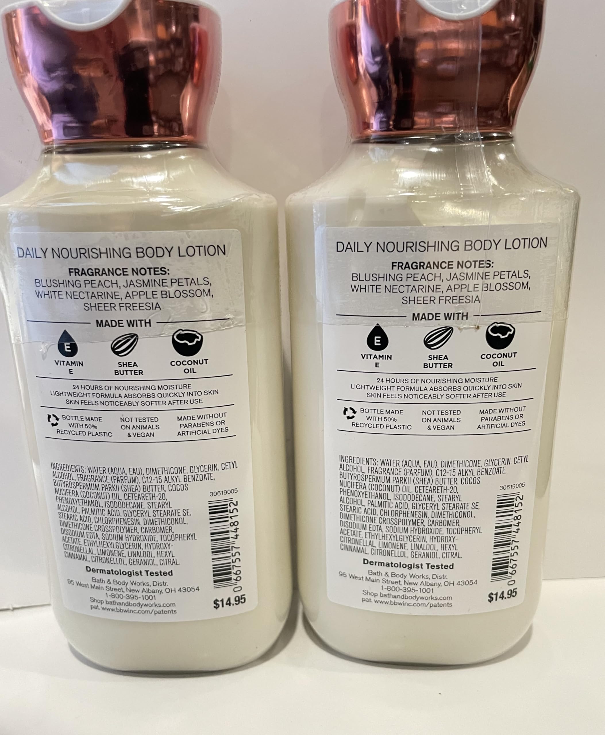 Bath & Body Works Pretty as a Peach Body Lotion & Platinum Lotion Duo – 8 oz bottles, 2-pack