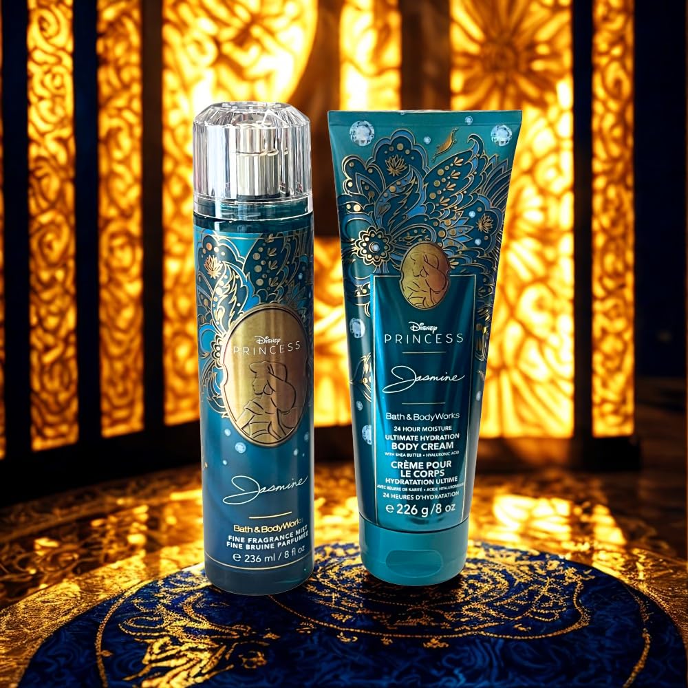 Bath & Body Works Princess Jasmine Gift Set – Fine Fragrance Mist & Hydration Cream
