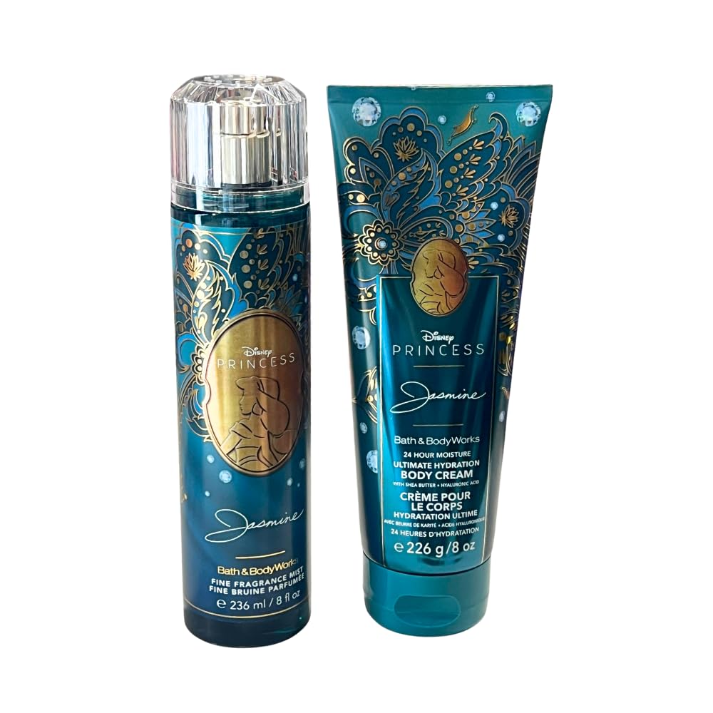 Bath & Body Works Princess Jasmine Gift Set – Fine Fragrance Mist & Hydration Cream