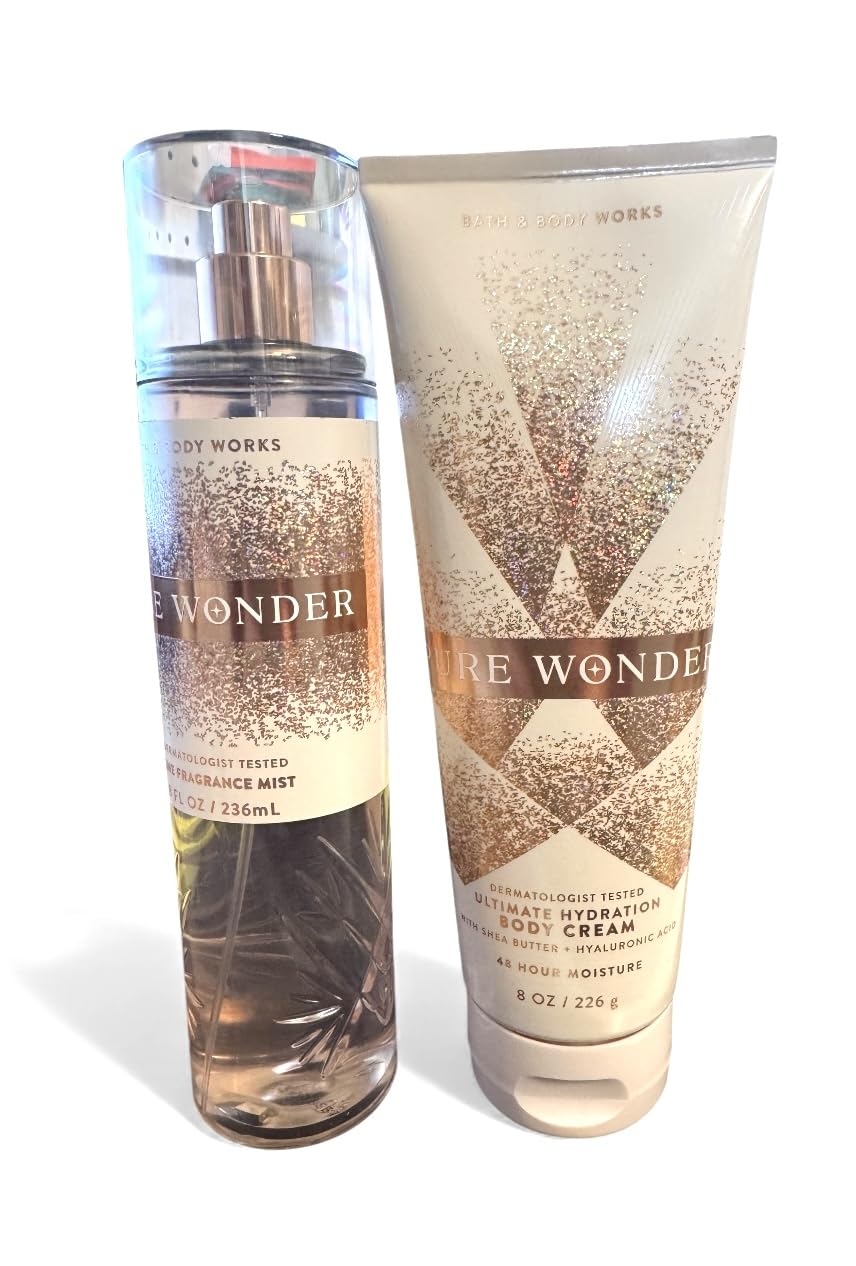 Bath & Body Works Pure Wonder Fragrance Mist & Body Cream Set – 8 oz Each