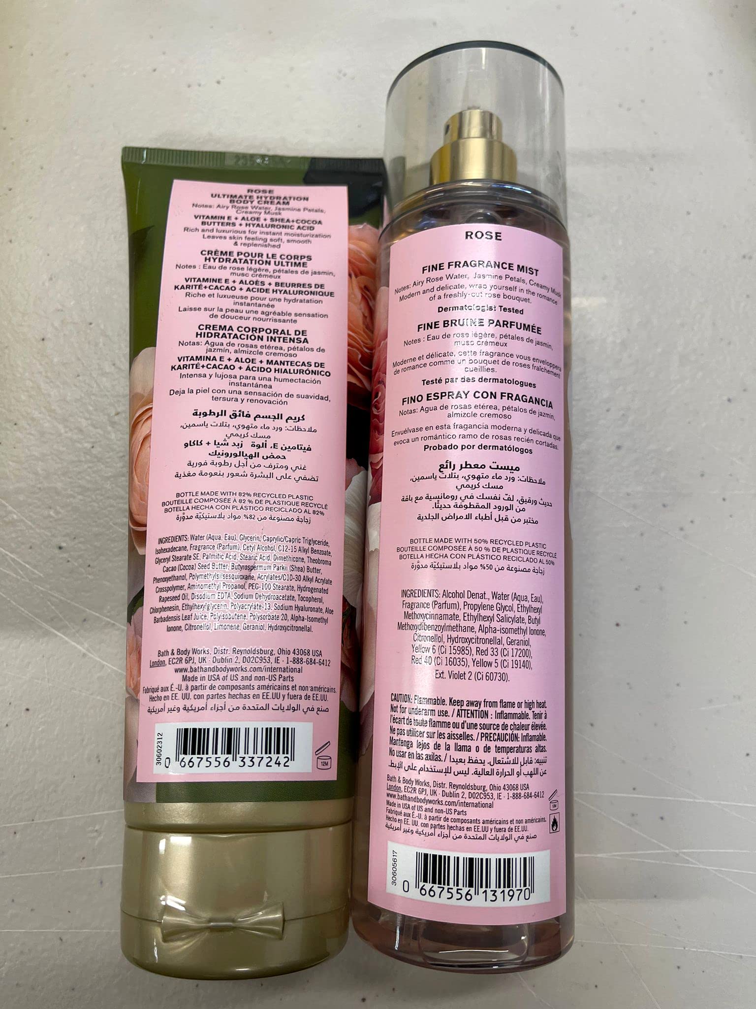 Bath & Body Works Rose Ultra Shea Body Cream & Fine Fragrance Mist – 8 oz (2018)