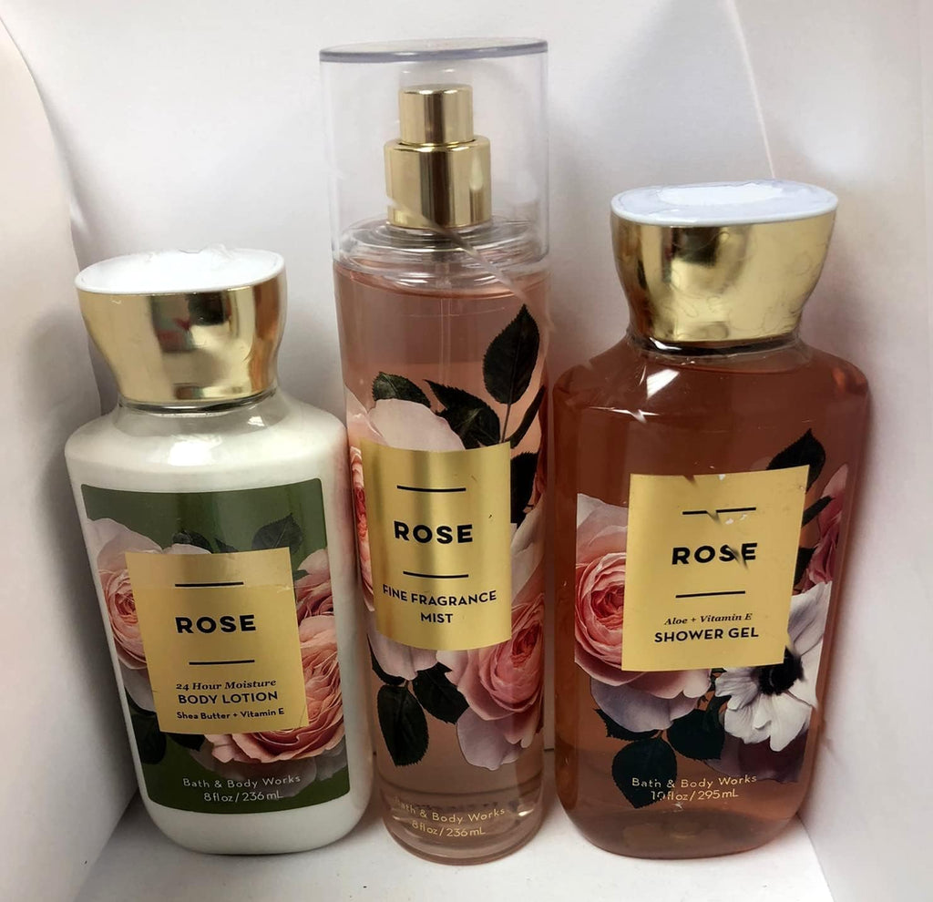 Bath & Body Works Rose Shower Gel, Body Lotion & Fine Fragrance Mist Daily Trio – Summer 2018