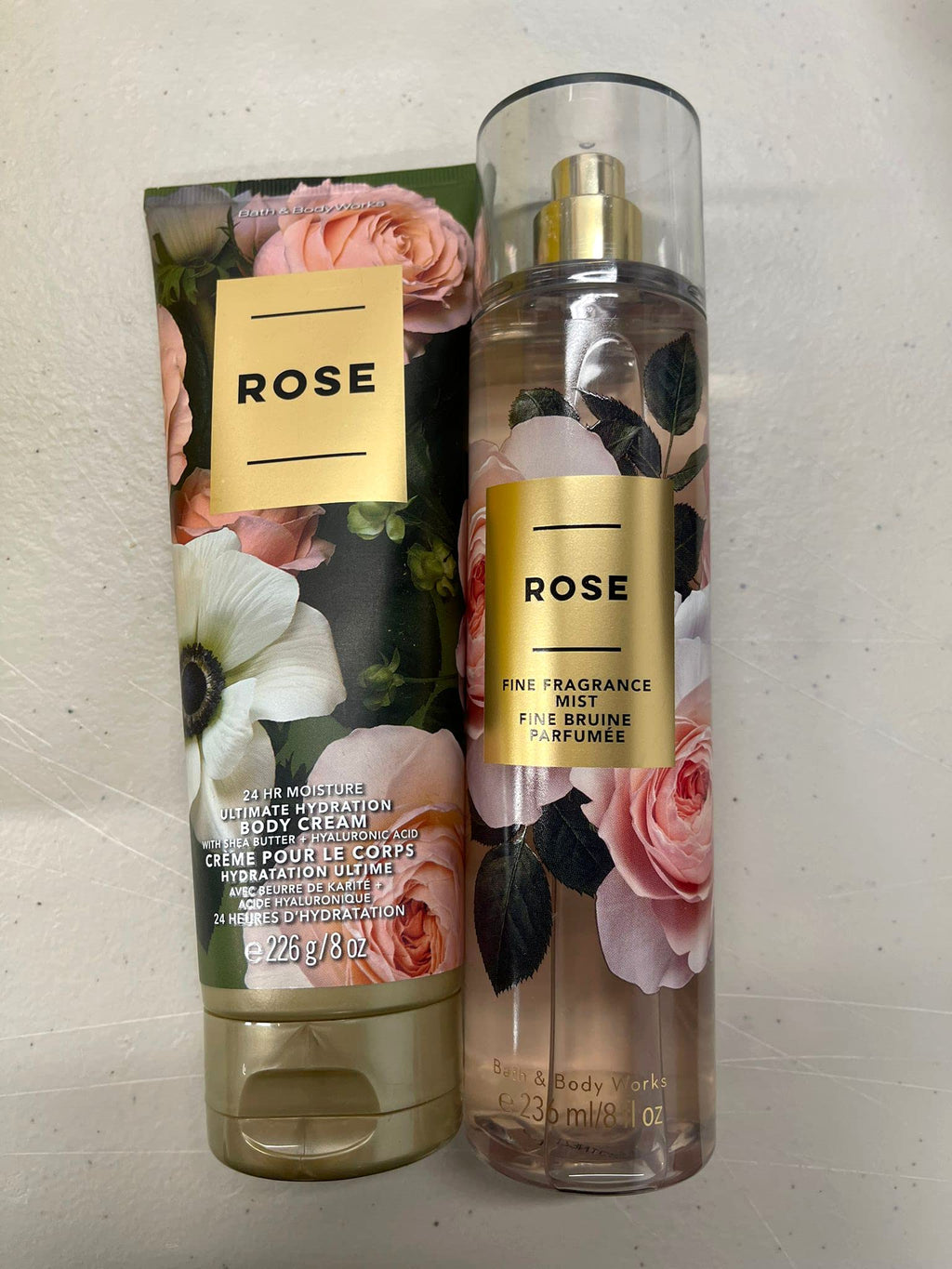 Bath & Body Works Rose Ultra Shea Body Cream & Fine Fragrance Mist – 8 oz (2018)