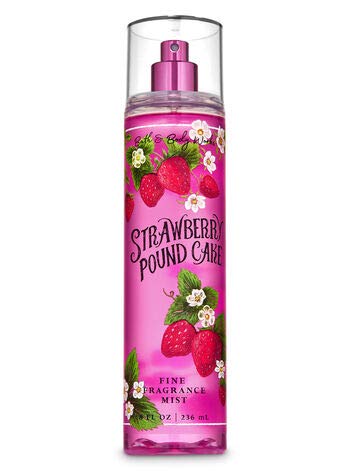 Bath & Body Works Strawberry Pound Cake Daily Trio – Shower Gel, Fine Fragrance Mist & Body Lotion
