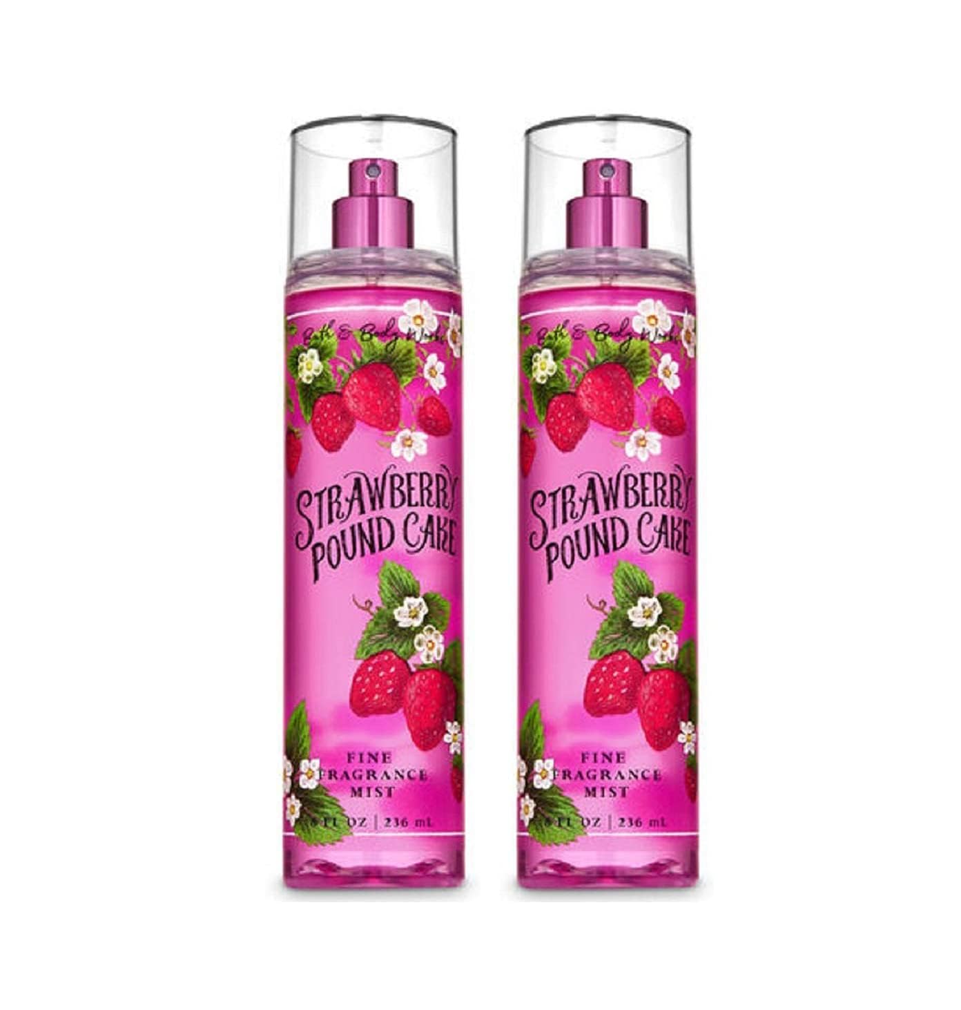 Bath & Body Works Strawberry Pound Cake Fine Fragrance Mist — 2 Pack (Package Design Varies)