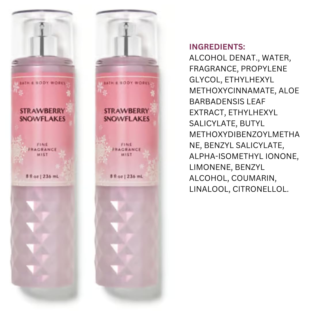 Bath & Body Works Strawberry Snowflakes Fine Fragrance Mist Gift Set — 8 oz x 2