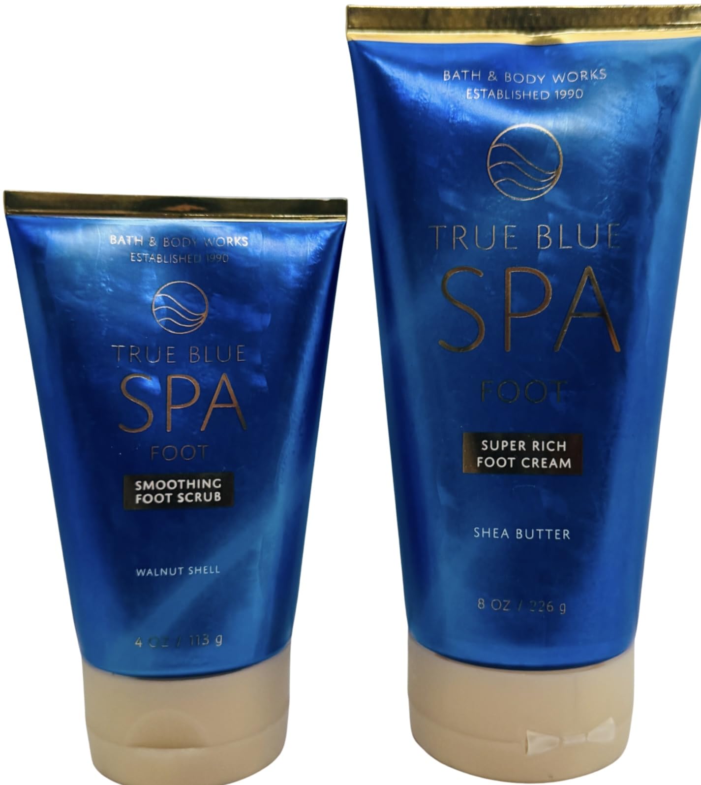 Bath & Body Works Super Rich Foot Cream & Foot Smoothing Scrub Set — 8 oz Cream + 4 oz Scrub