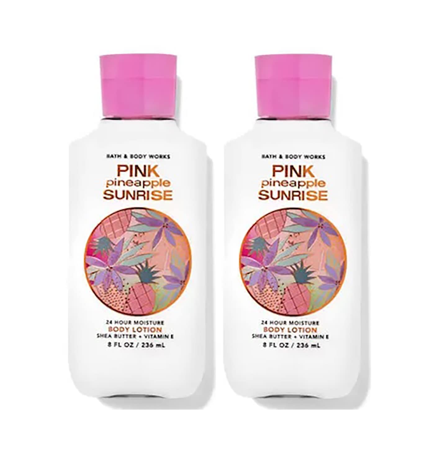 Bath & Body Works Super Smooth Body Lotion Set – 2 Pack, 8 oz Each, Pink Pineapple Sunrise | Gift for Women