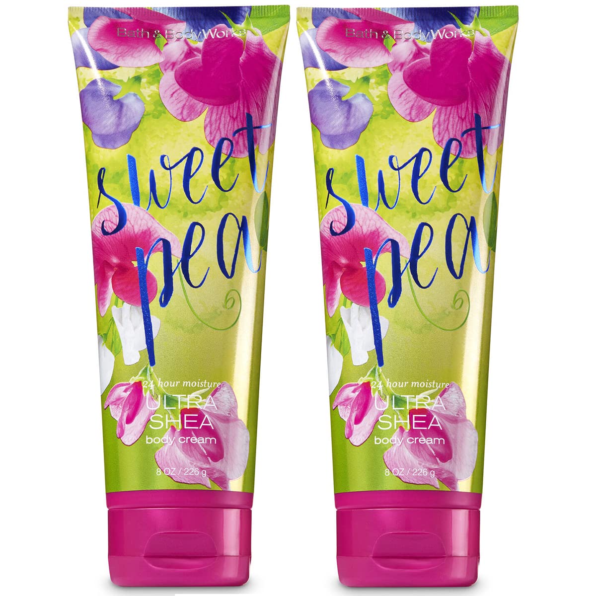 Bath & Body Works Sweet Pea Ultra Shea Body Cream – 2 x 8 oz, 24-Hour Moisture