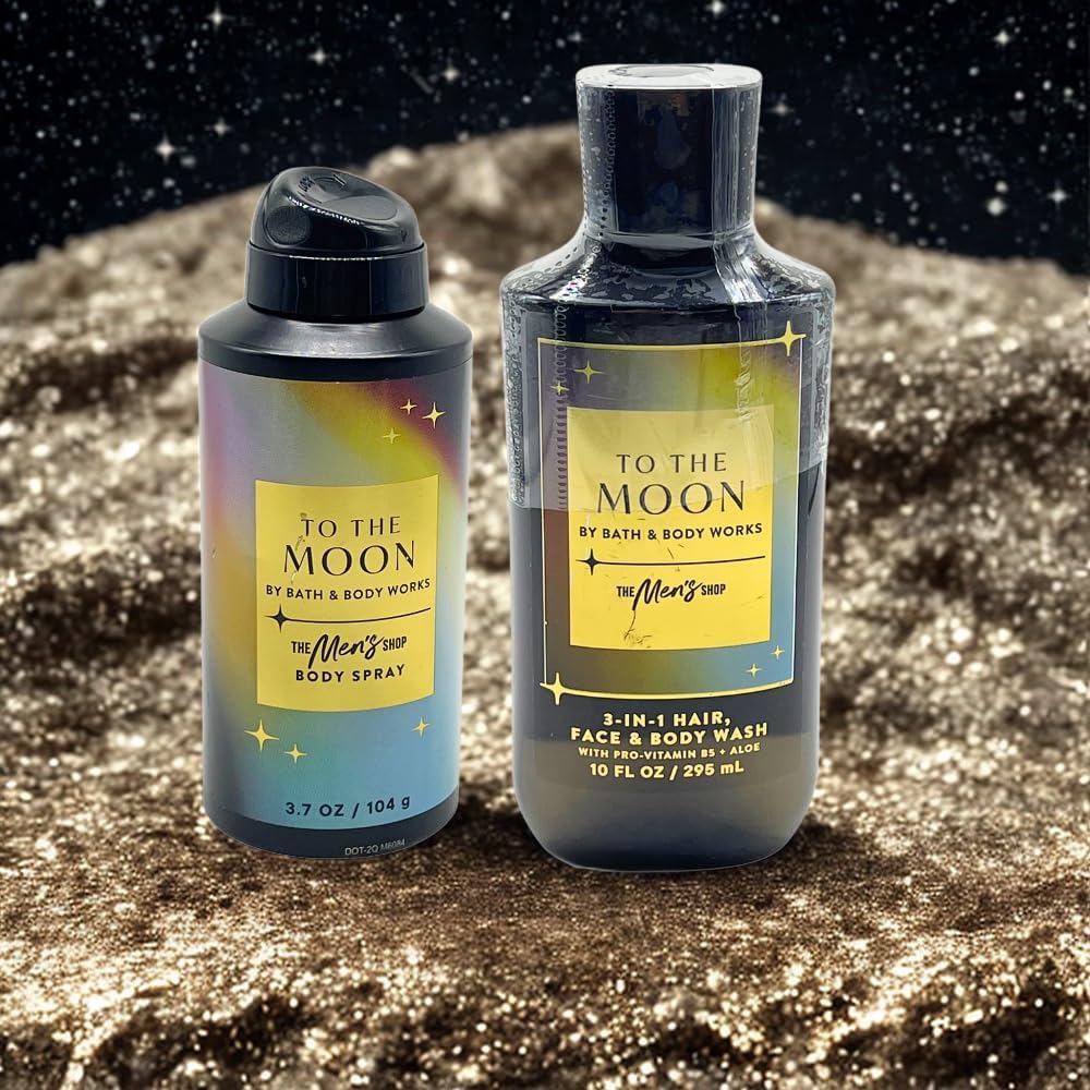Bath & Body Works To The Moon Men’s Gift Set – 2-Piece Body Spray & 3-in-1 Wash with Blue Bow