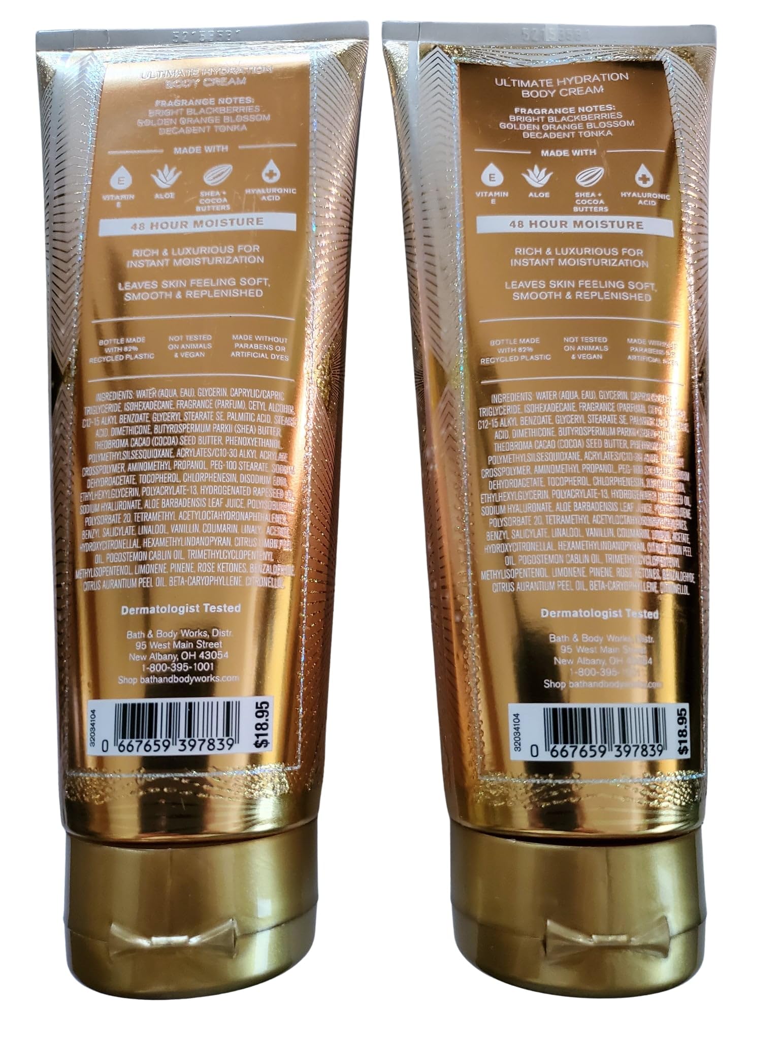 Bath & Body Works Touch of Gold Ultimate Hydration Body Cream – 8 oz, Pack of 2
