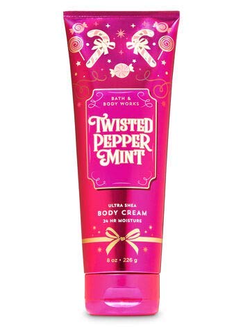 Bath & Body Works Twisted Peppermint Fine Fragrance Mist + Ultra Shea Body Cream – Full Size (Winter 2019)