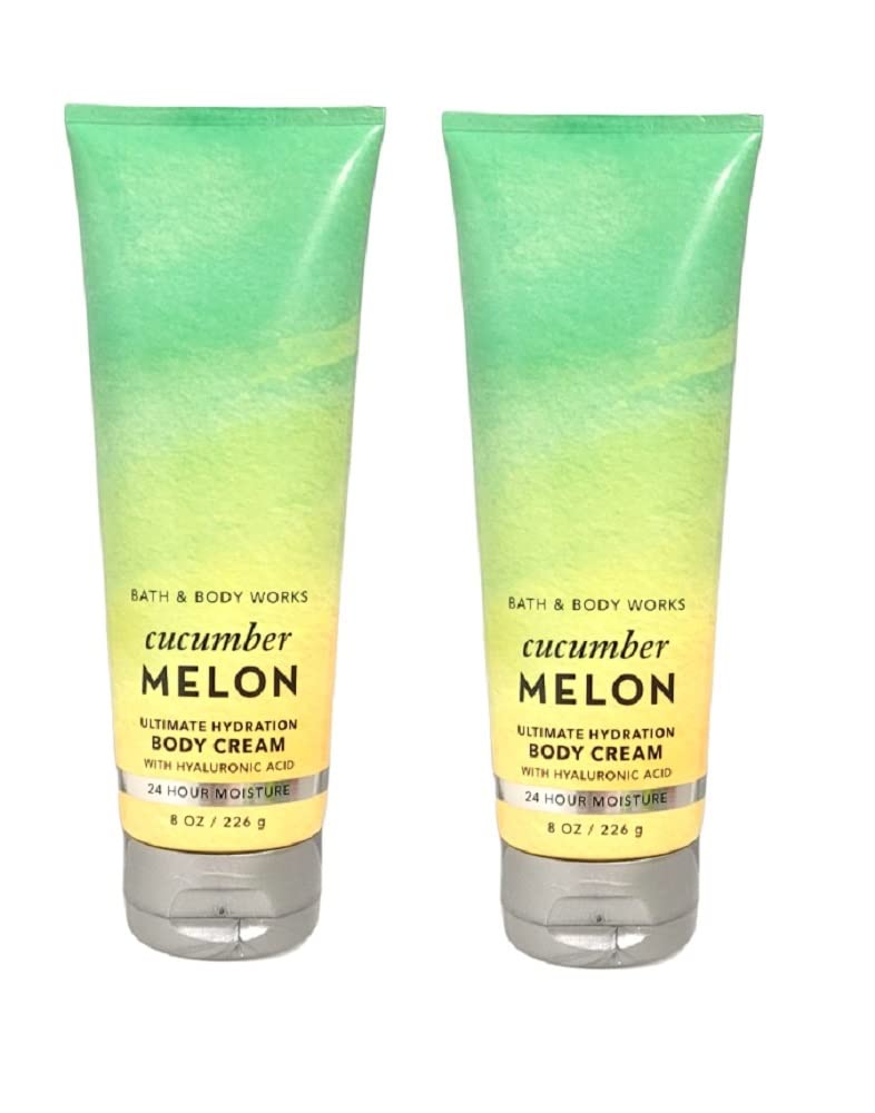 Bath & Body Works Ultimate Hydration Body Cream – 8 oz x 2 Pack, Cucumber Melon