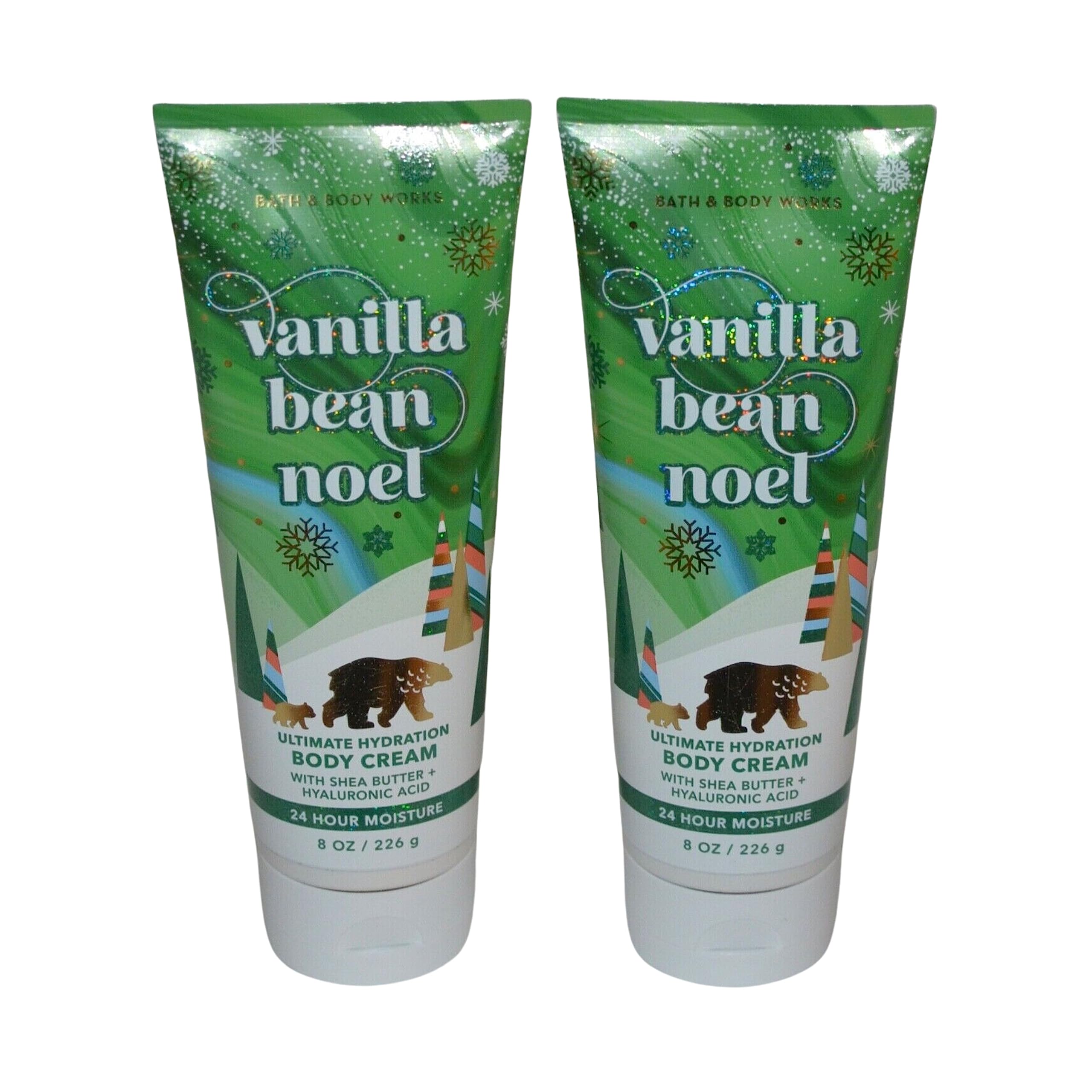 Bath & Body Works Ultimate Hydration Body Cream Pack 2 – Vanilla Bean Noel, 8 oz
