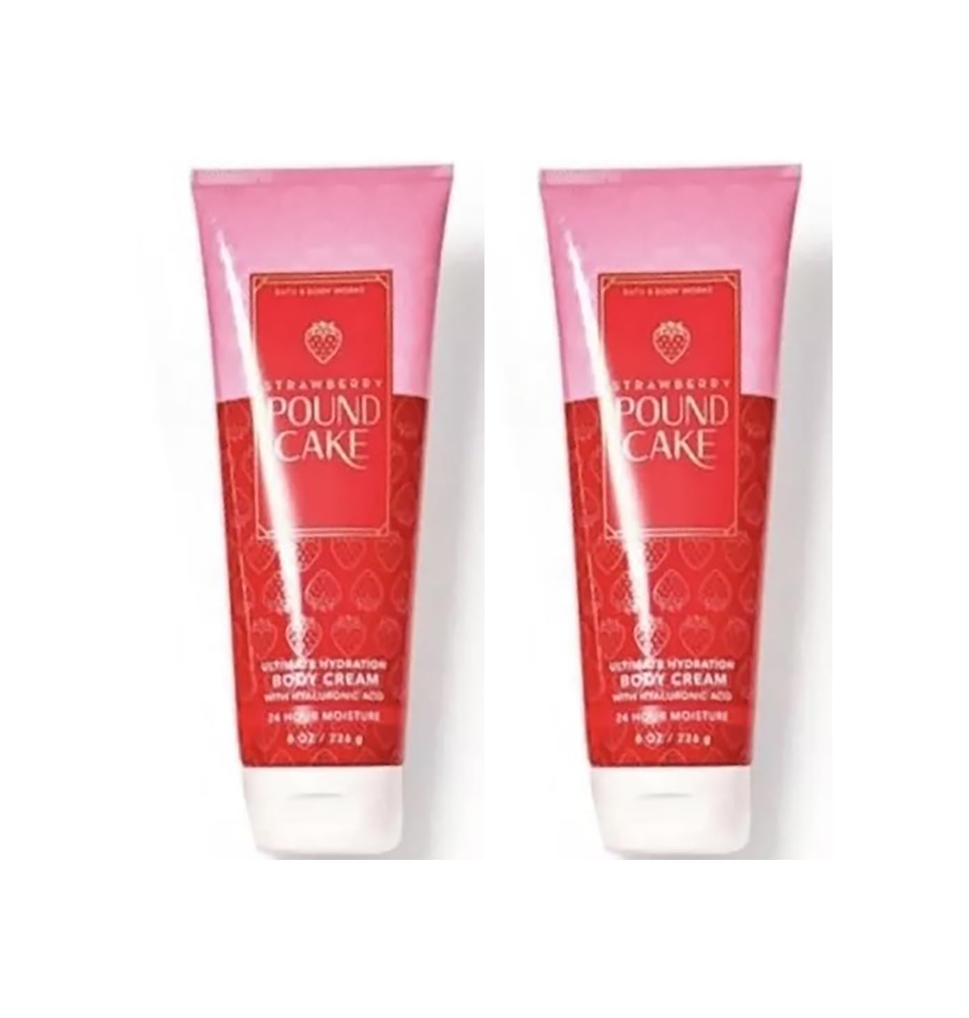 Bath & Body Works Ultimate Hydration Body Cream for Women – 2 Pack, 8 oz Each, Strawberry Poundcake