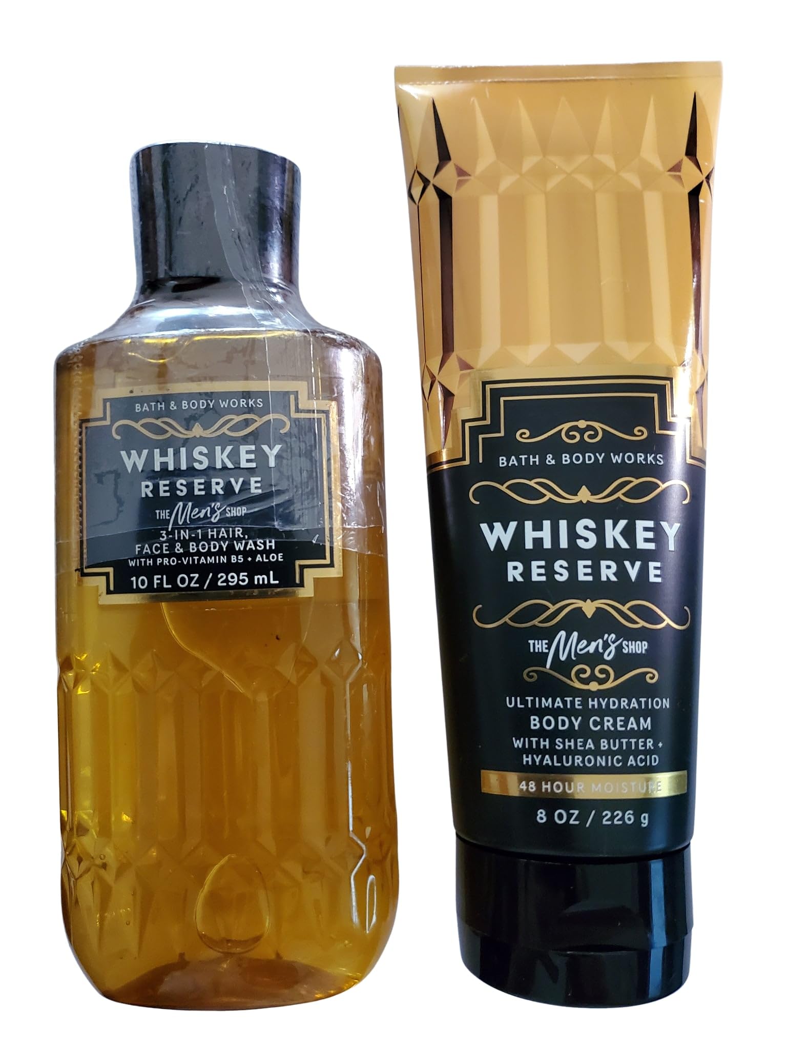 Bath & Body Works Men's Whiskey Reserve 3-in-1 Wash + Hydrating Body Cream – 2 Piece Set