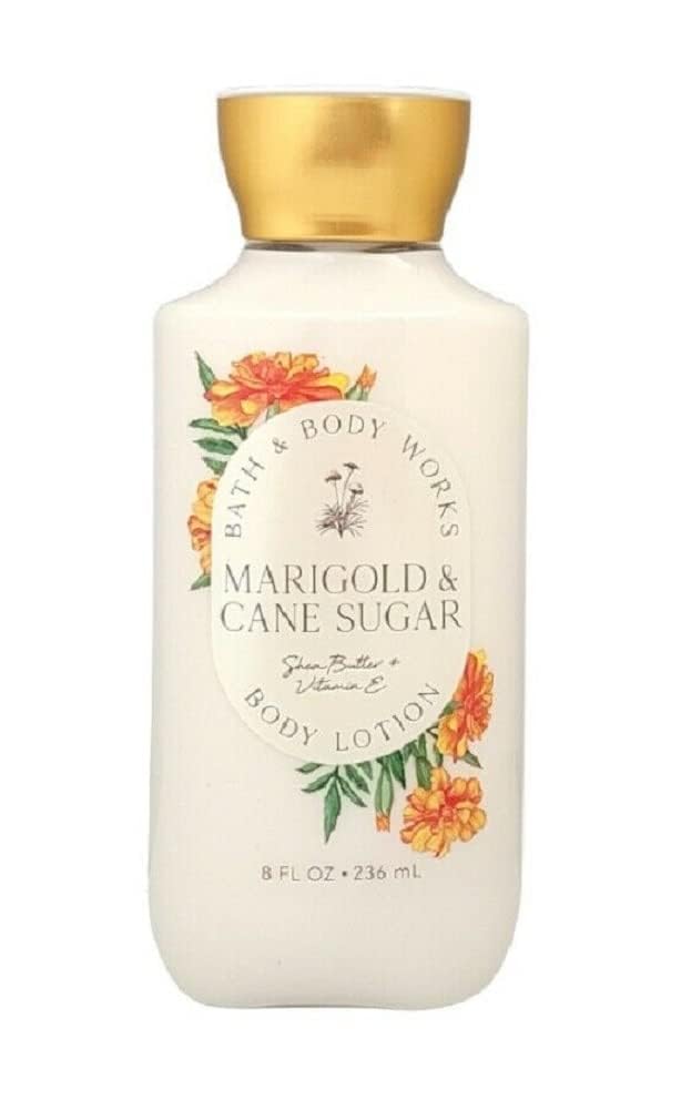 Bath & Body Works Super Smooth Lotion Set – Marigold & Cane Sugar, Wrapped in Sugar Soft Marshmallow, 8 oz x 2