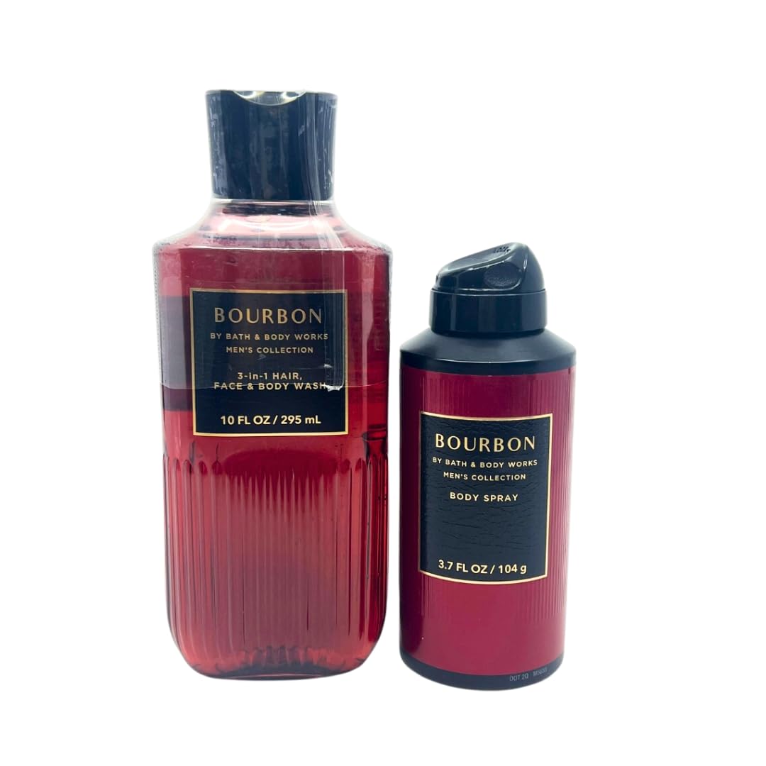 Bath & Body Works Bourbon for Men Gift Set – Full-Size Body Wash & Body Spray