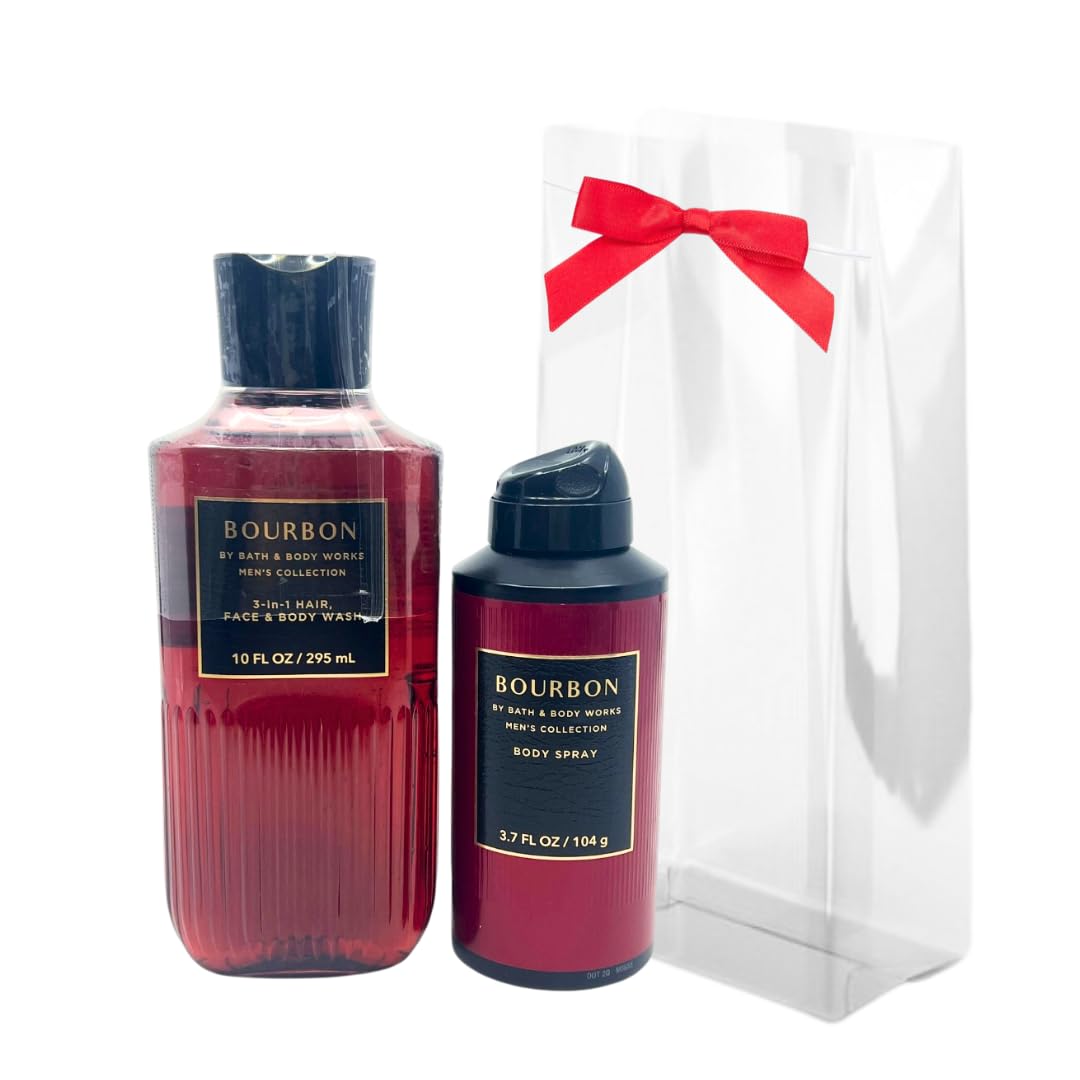 Bath & Body Works Bourbon for Men Gift Set – Full-Size Body Wash & Body Spray
