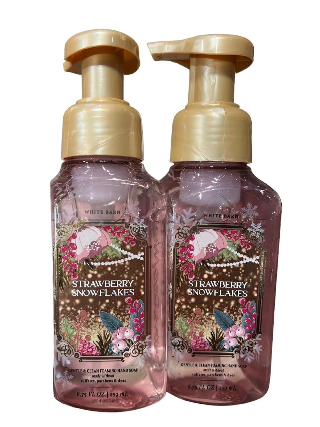 Bath & Body Works Foaming Hand Soap Strawberry Snowflakes 2-Pack