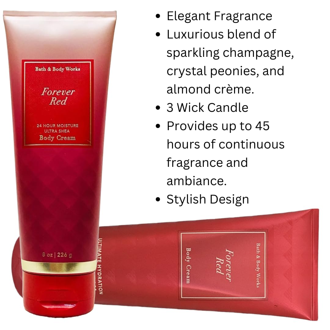 Bath & Body Works Forever Red Ultra Shea Cream — 8 oz (Packaging Variations)