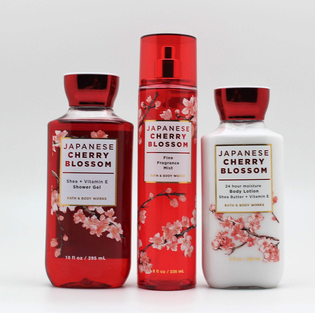 Bath & Body Works Japanese Cherry Blossom 3-Piece Bundle – Shower Gel, Fragrance Mist & Body Lotion