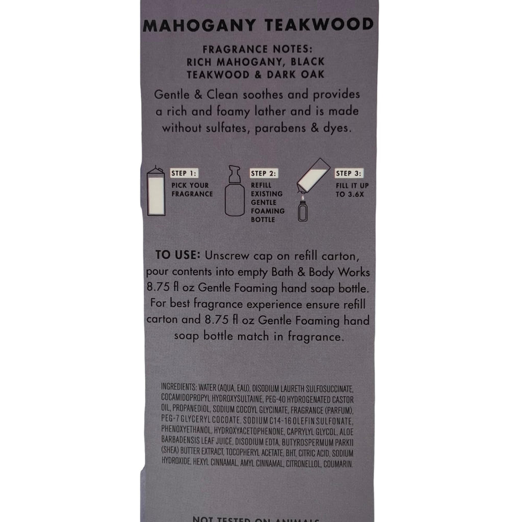 Bath & Body Works Mahogany Teakwood Refill - Gentle & Clean Foaming Hand Soap, 32 oz