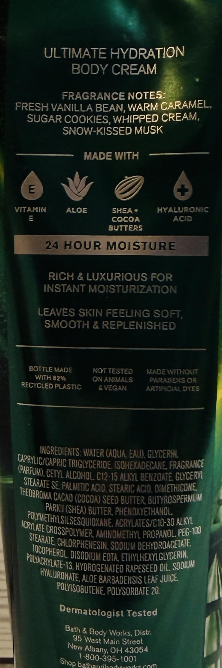 Bath & Body Works Women's Vanilla Bean Noel Ultimate Hydration Body Cream 8 oz — 2-Pack