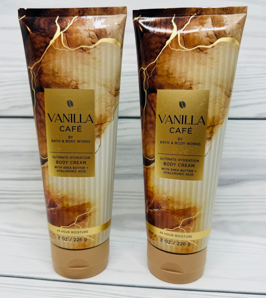 Bath & Body Works Vanilla Café Ultimate Hydration Body Cream – Pack of 2, 8 oz Each