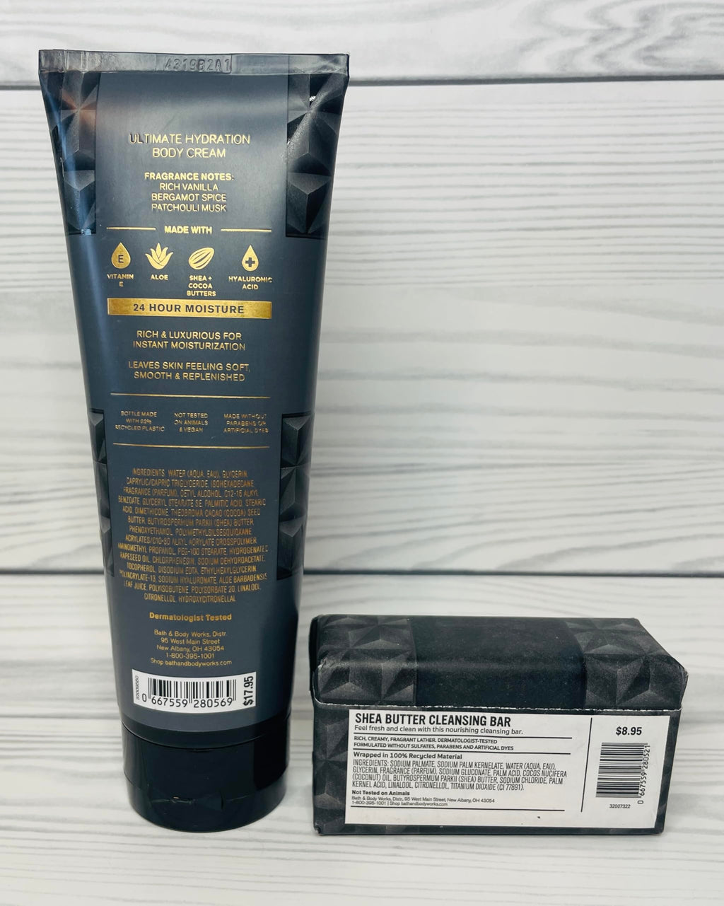 Bath & Body Works Vanilla Noir Hydration Duo: Cream & Bar