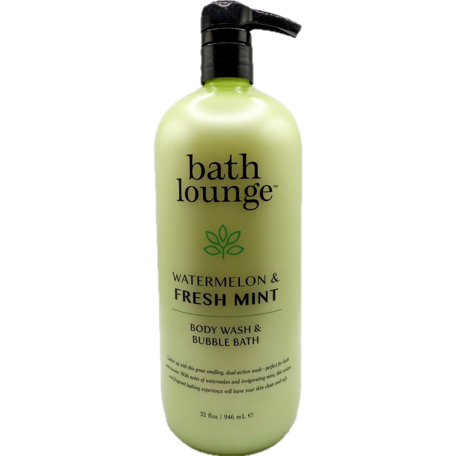 Bath Lounge Watermelon & Fresh Mint Body Wash & Bubble Bath – 32 oz Dual-Action Formula