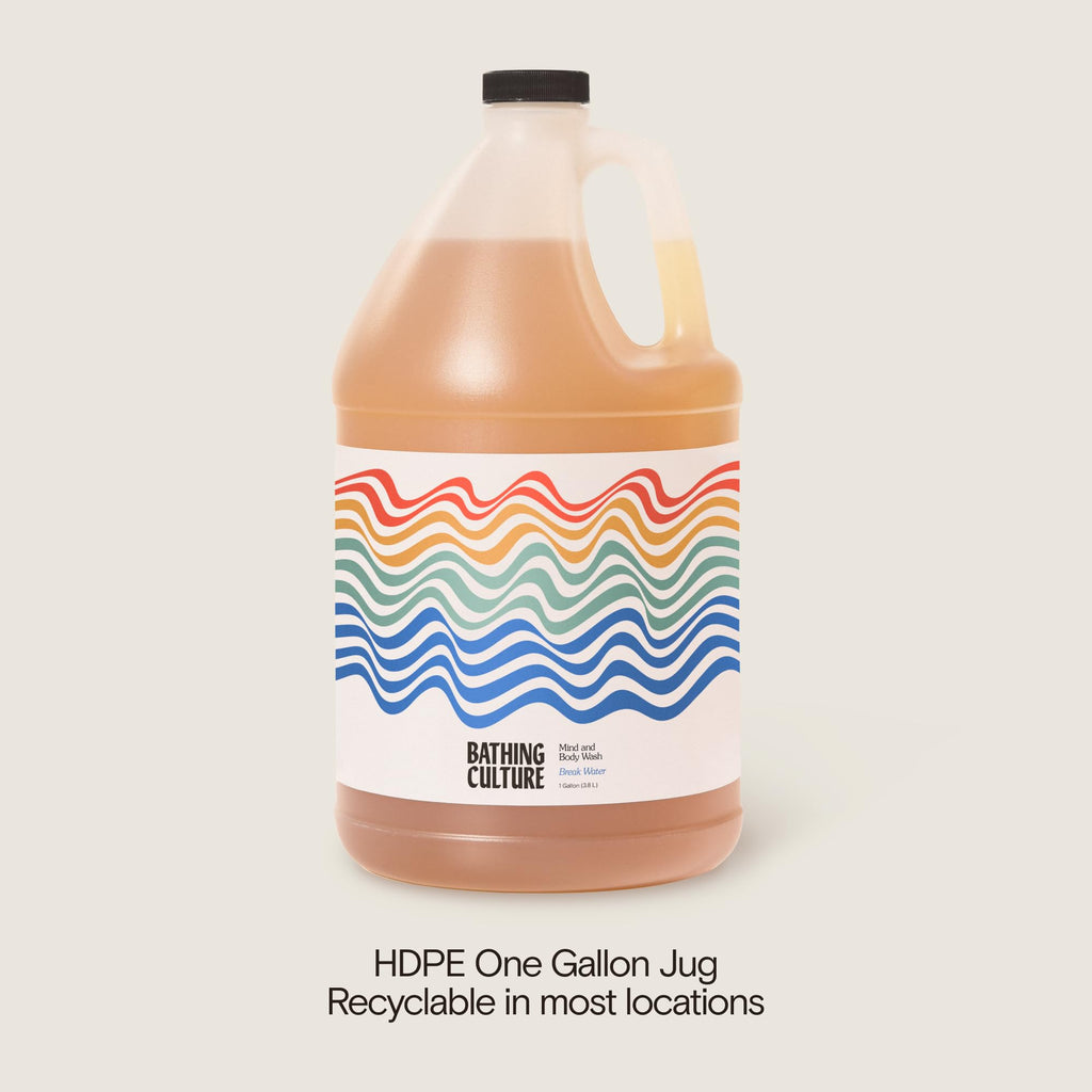 Bathing Culture Break Water Organic Mind + Body Wash – 1 Gallon, Refillable, Biodegradable, Vegan