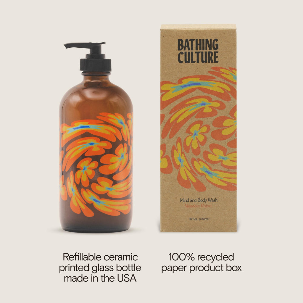Bathing Culture Meadow Vision Organic Mind + Body Wash – Vegan, Biodegradable, 16 oz