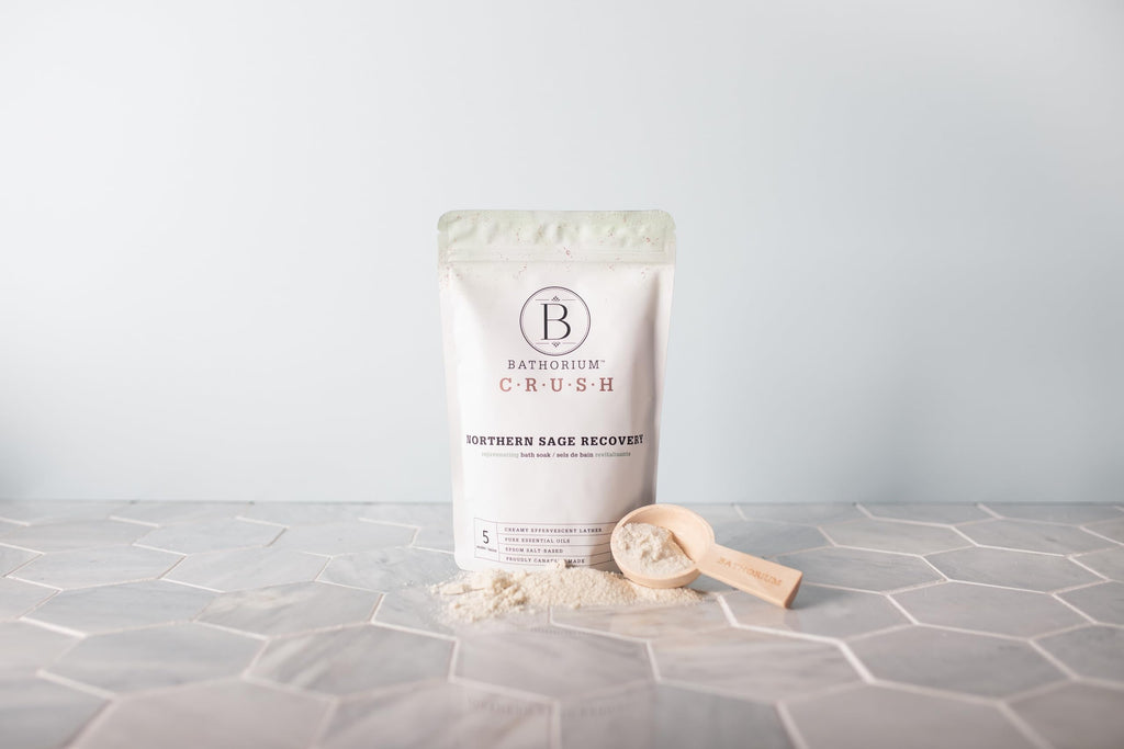 Bathorium Northern Sage Recovery Crush Bath Soak – Dead Sea & Epsom Salts, Sage, Pine, Eucalyptus | 5+ Baths | 21 oz