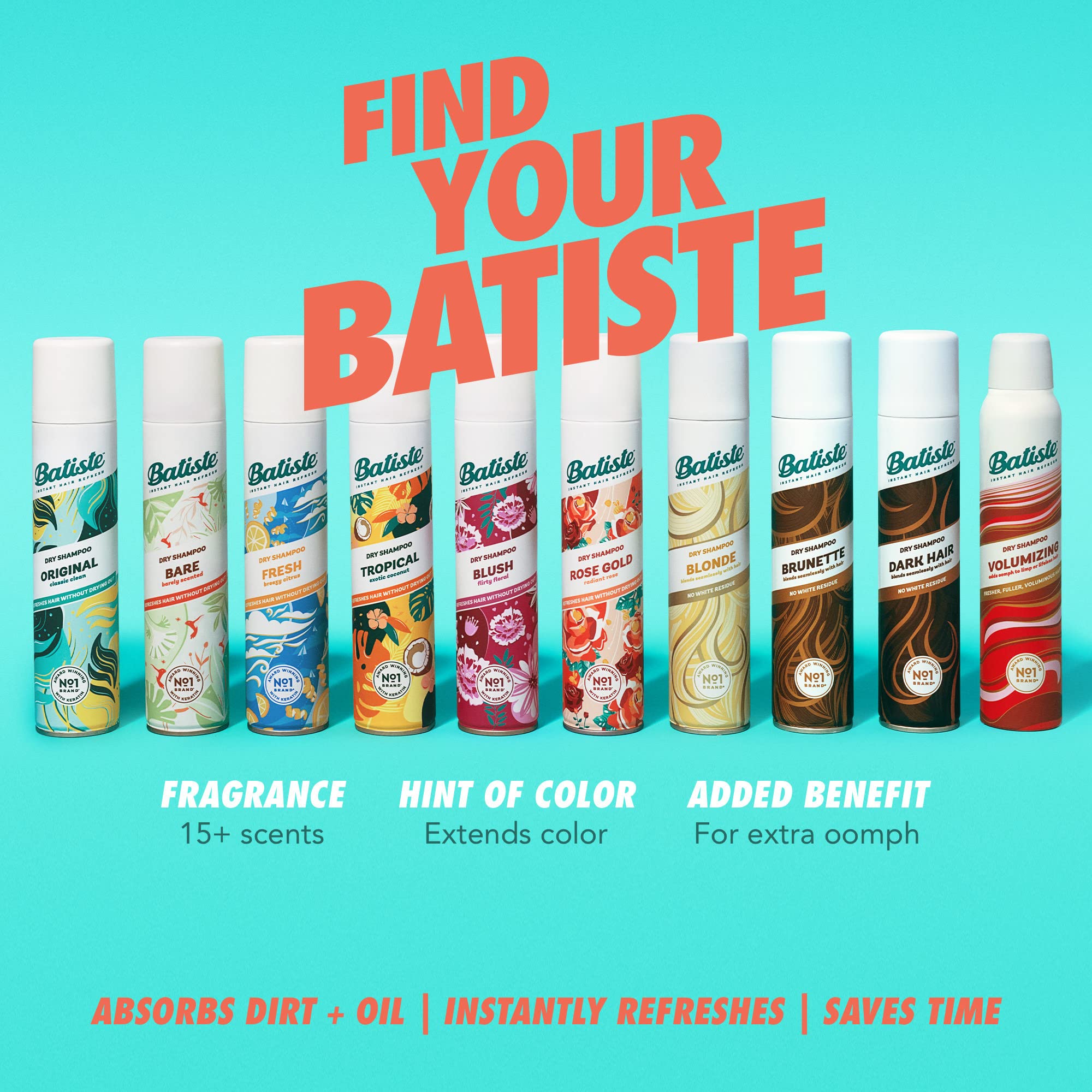 Batiste Bare Dry Shampoo – Refreshing Oil-Control for Fresh Hair (5.71 oz)