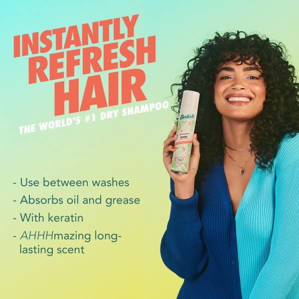 Batiste Dry Shampoo Bare Fragrance – 5.71 oz (Pack of 3) | Oil-Absorbing, Lightly Scented
