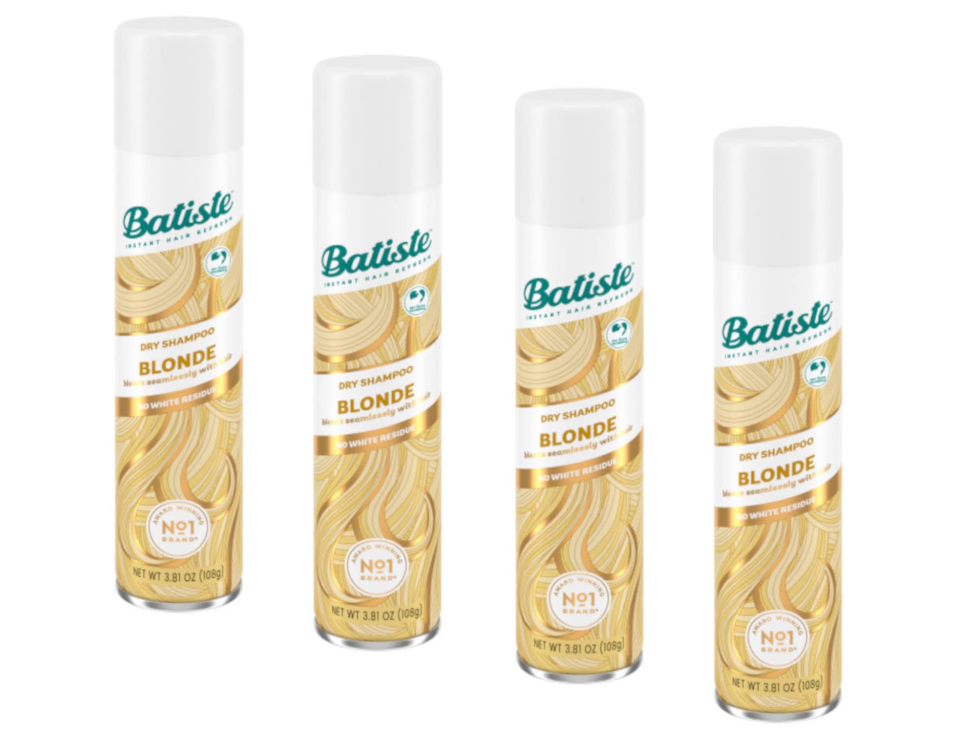 Batiste Brilliant Blonde Dry Shampoo – 3.81oz (4-Pack) | Color-Tinted, No White Residue