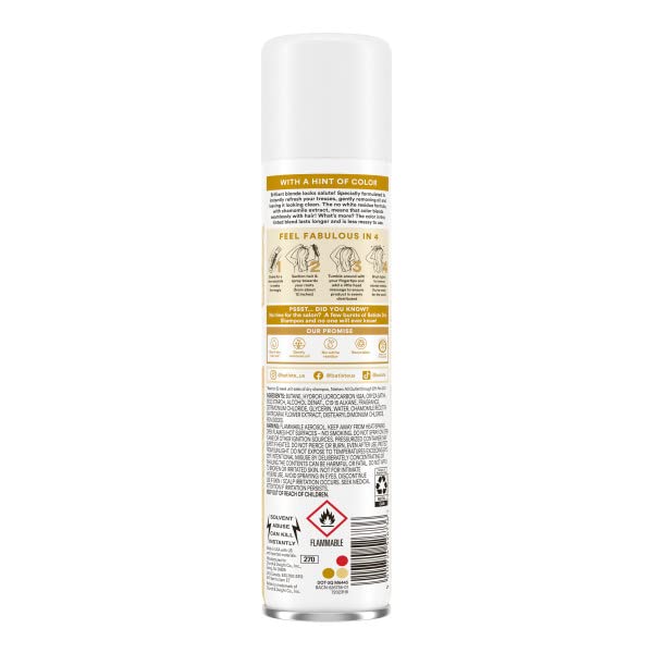 Batiste Brilliant Blonde Dry Shampoo – 3.81oz (4-Pack) | Color-Tinted, No White Residue