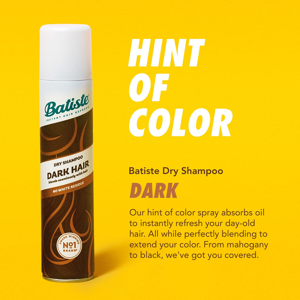 Batiste Dark Dry Shampoo for Brunettes – Absorb Oil & Add Texture (6.35 oz)