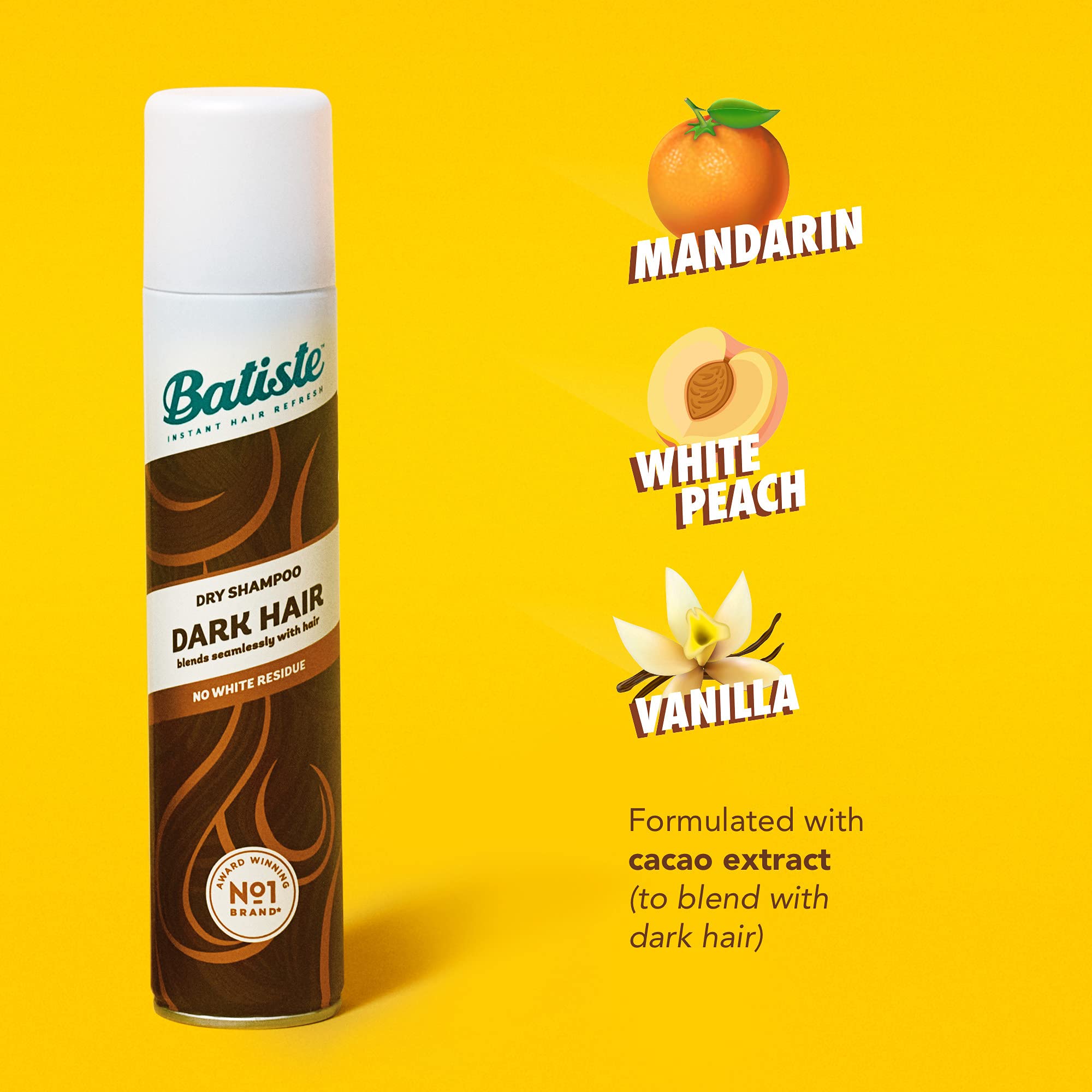 Batiste Dark Dry Shampoo for Brunettes – Absorb Oil & Add Texture (6.35 oz)