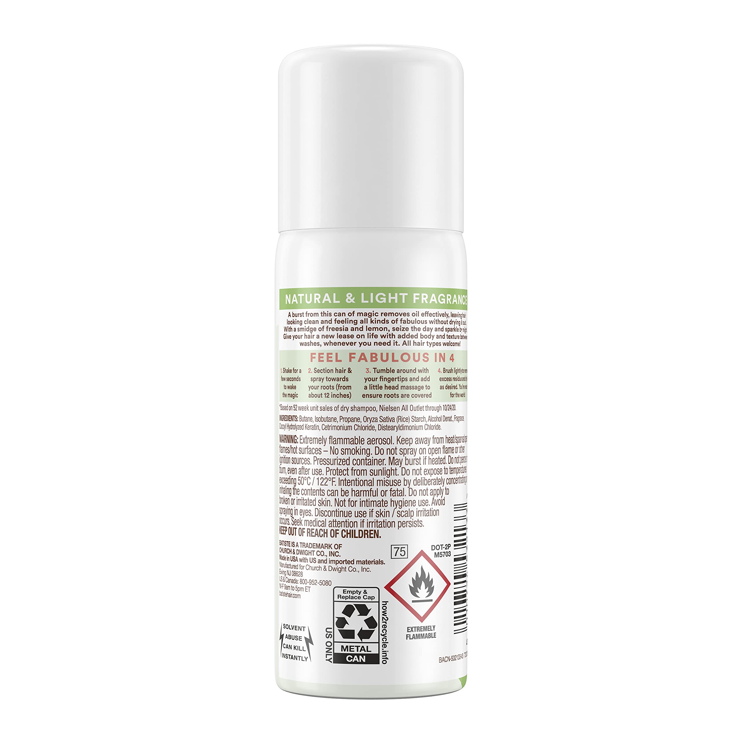Batiste Dry Shampoo Bare Mini – Travel Size 1.06 oz, Pack of 3