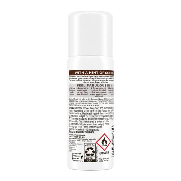 Batiste Dry Shampoo Dark Hair – 3.81 oz + Mini 1.06 fl oz Travel Size