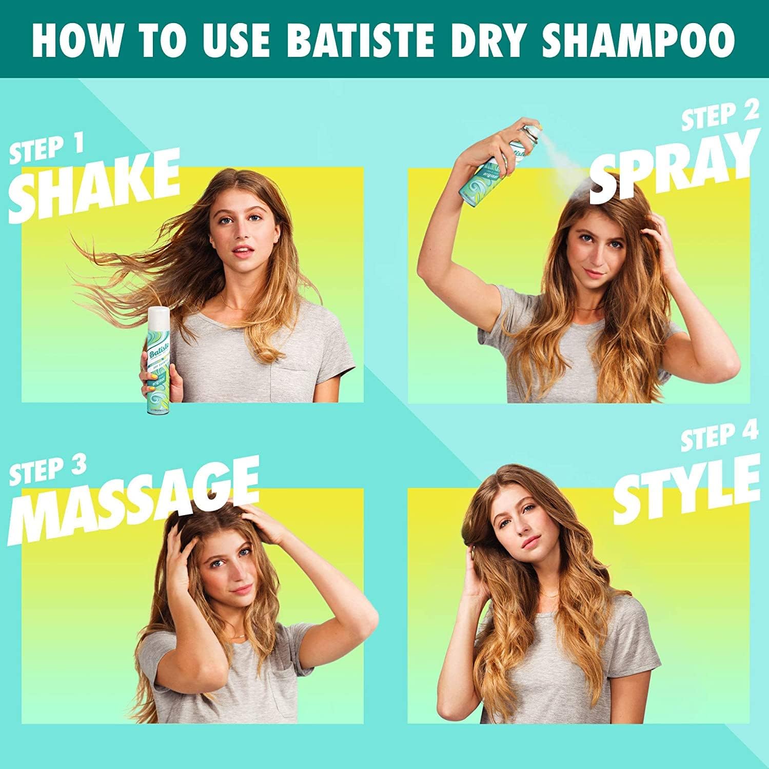 Batiste Dry Shampoo Original Fragrance — Refresh Hair & Absorb Oil (3 x 6.73 oz)