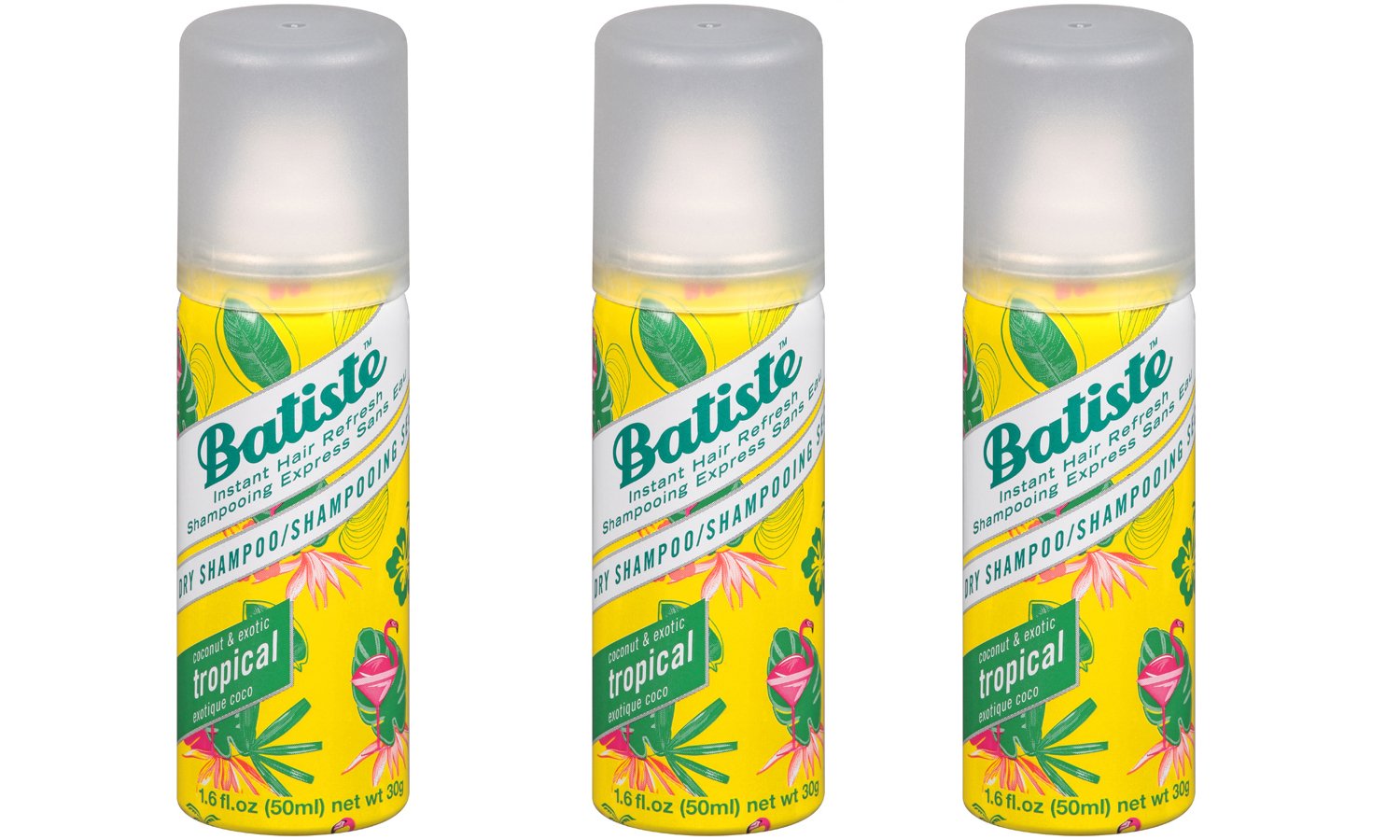 Batiste Dry Shampoo Tropical 1.6 oz – Pack of 3 | Instant Hair Refresh