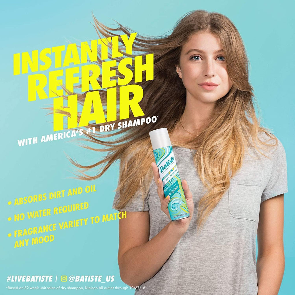 Batiste Dry Shampoo Original Fragrance — Refresh Hair & Absorb Oil (3 x 6.73 oz)
