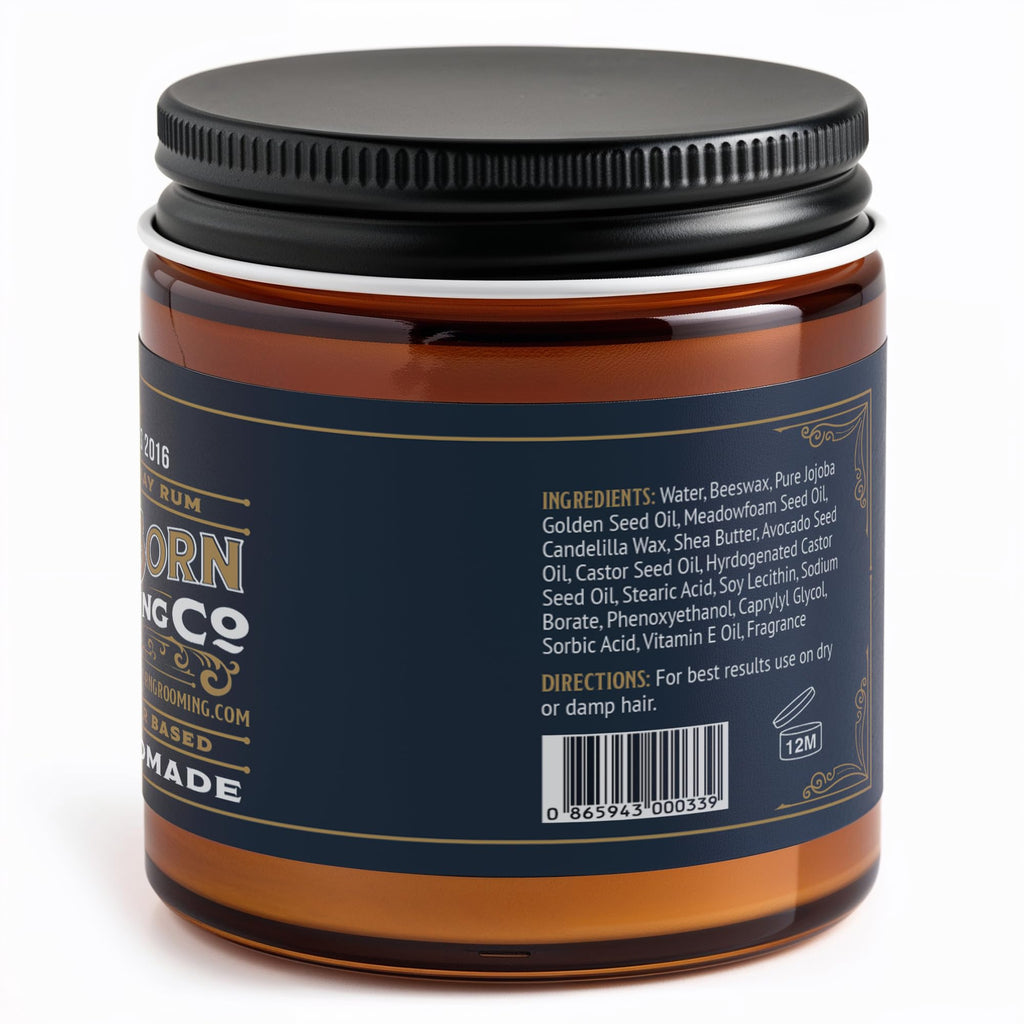 Battle Born Grooming Co Original Pomade – Medium Hold, Bay Rum, Water-Based (4 oz)